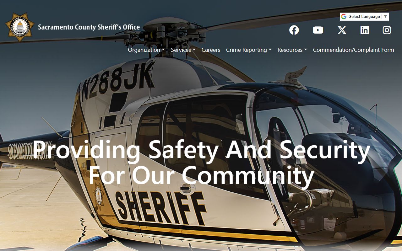 Sacramento County Sheriff Department home page for busted mugshots